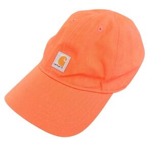 Carhartt Infant Neon Orange Canvas Baseball Hat Cap Elastic Back Logo